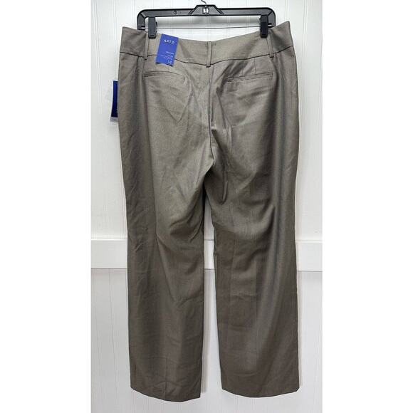 APT 9 Wide Leg Trouser 14 Midrise Brown Dress Pants Tummy Control Career NEW - Picture 2 of 10